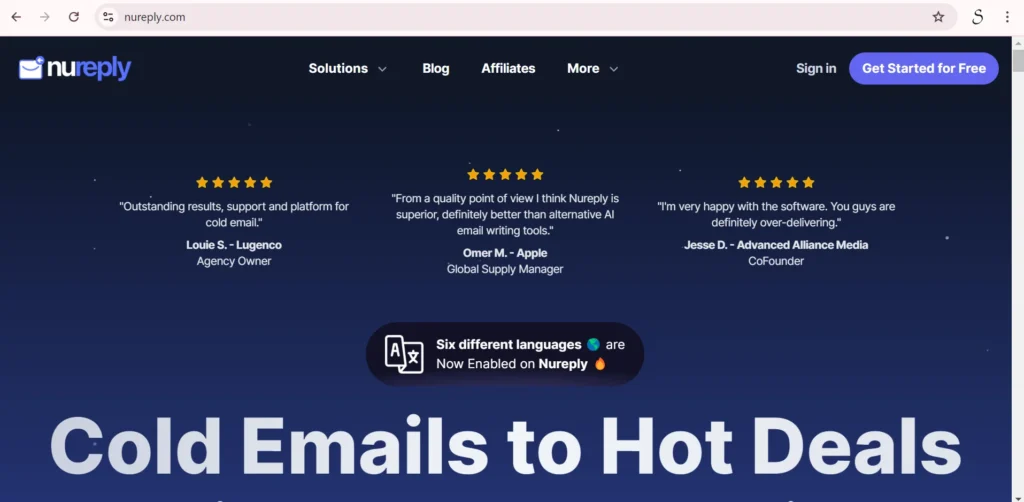 Email Outreach Tools
- Nureply