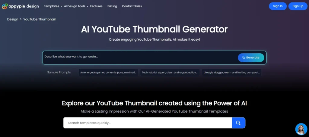 Appy Pie’s AI YouTube Thumbnail Generator