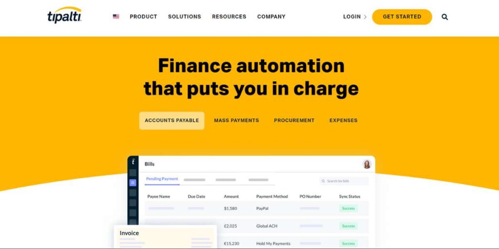 Tipalti - Best Invoice Processing Automation Software