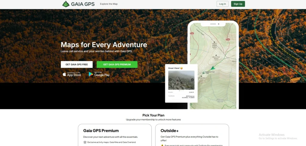 Google Maps Alternatives- Gaia GPS 