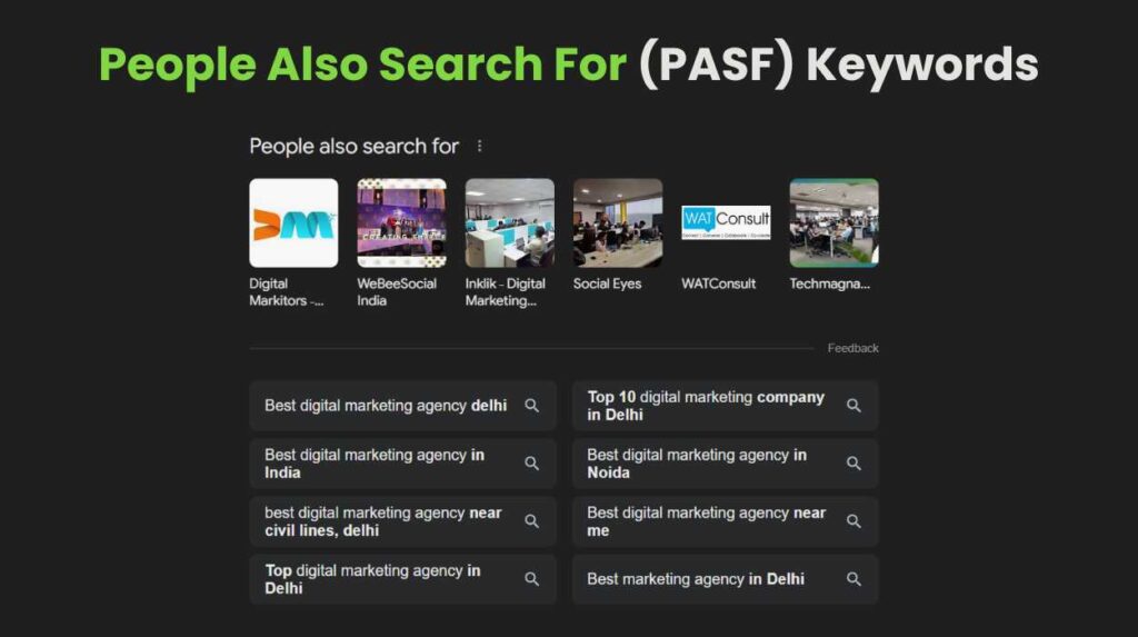 People Also Search For (PASF) Keywords