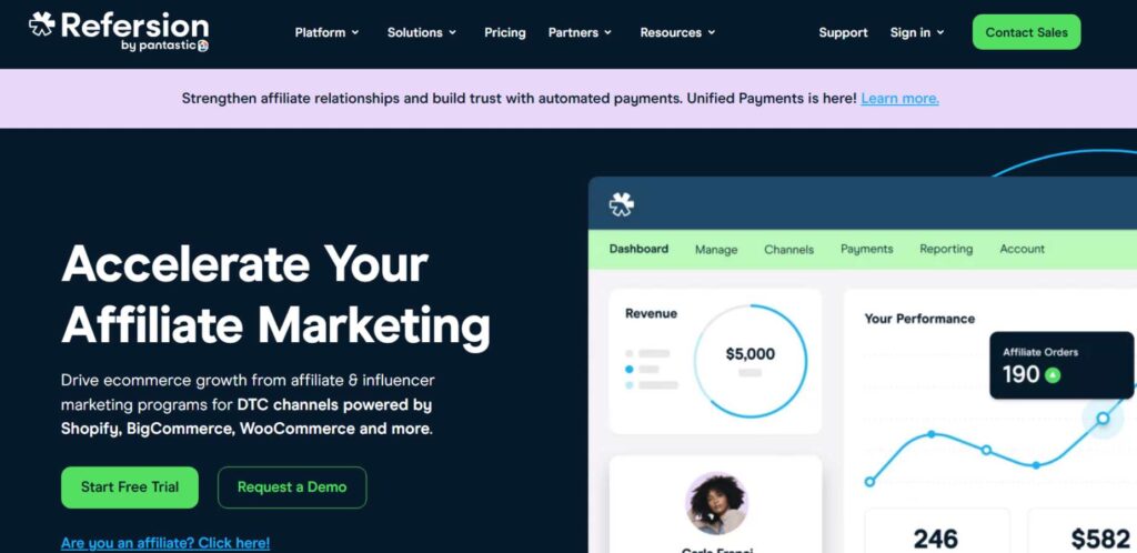 Affiliate marketing software - Refersion