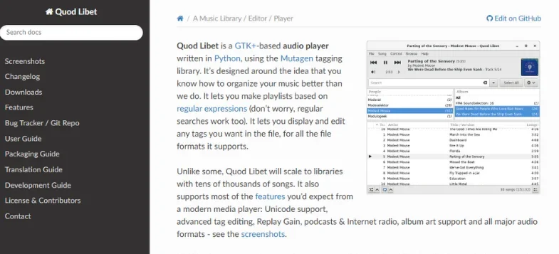 Best DeaDBeeF Music Player Alternatives-Quod Libet