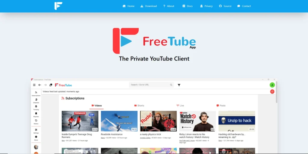 ad-free Y​o‍uTub‌e app-FreeTube