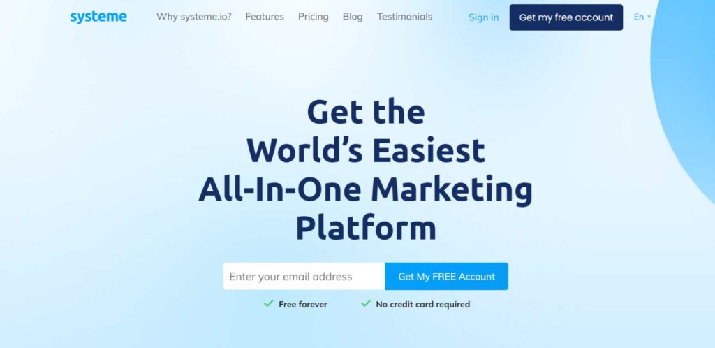 Landing Page Builders - Systeme.io