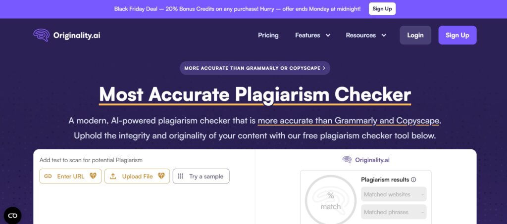 Originality.AI - AI Plagiarism Checkers