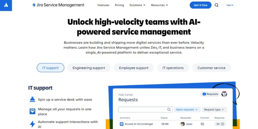 Jira Service Management - Best Help Desk Software