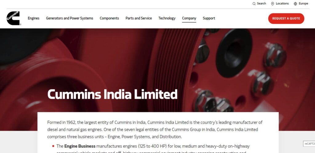 Manufacturing Companies in Pune - Cummins India