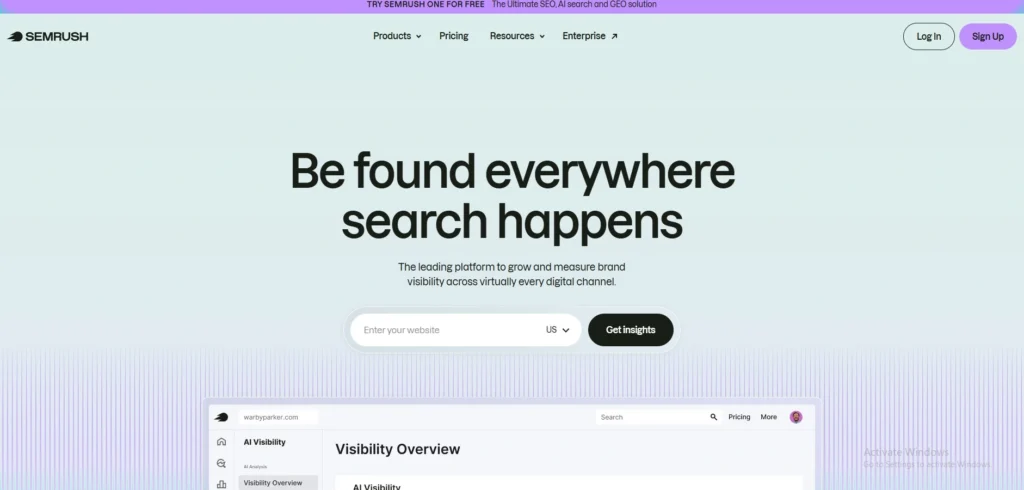 Google Ads competitor analysis tool- SEMrush 