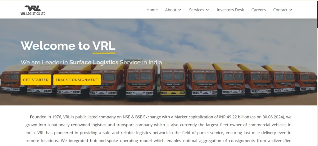 logistics company in Chennai -VRL Logistics Ltd.