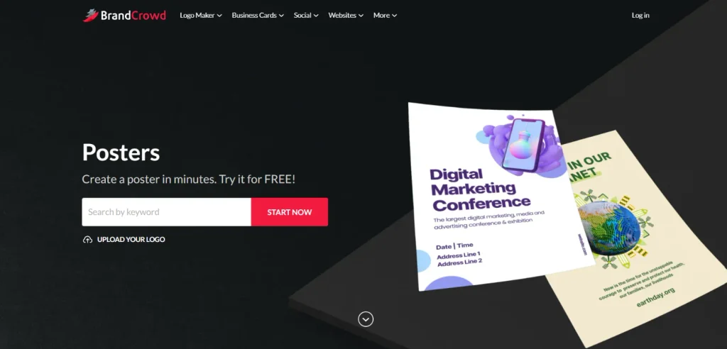 BrandCrowd -AI tool for poster making