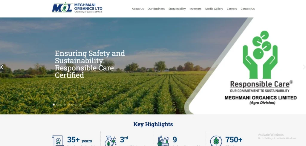 Manufacturing Companies in Ahmedabad-Meghmani Organics