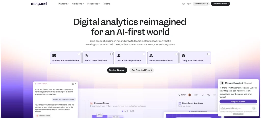 Ecommerce Analytics Tool-Mixpanel