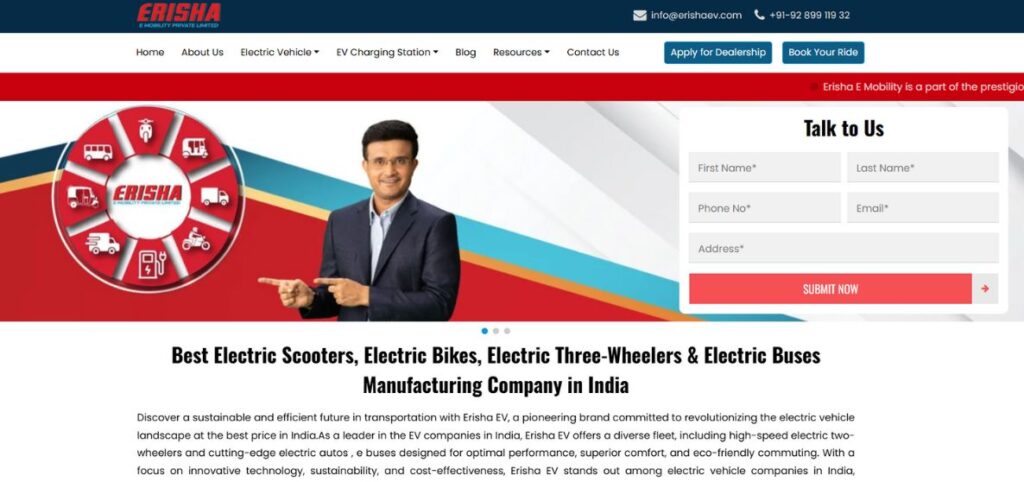 Erisha Mobility - Top Electric Bus Manufacturers in India