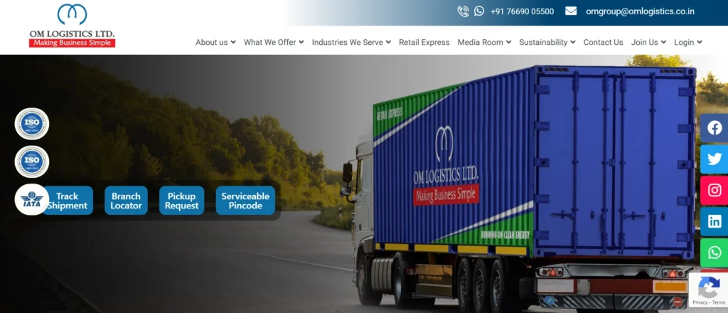 Logistics company in Coimbatore - Om Logistics Ltd.