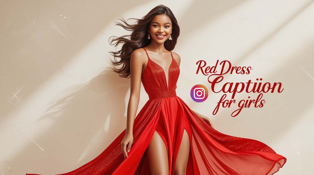 Red Dress Caption