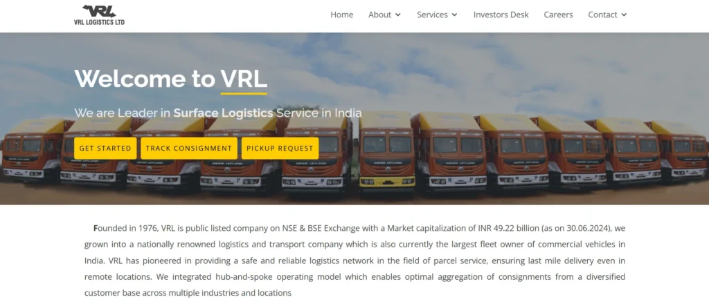 Logistics cmpany in Coimbatore - VRL Logistics Ltd.