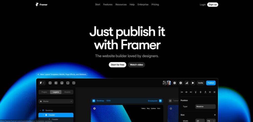 Framer - Squarespace Alternatives