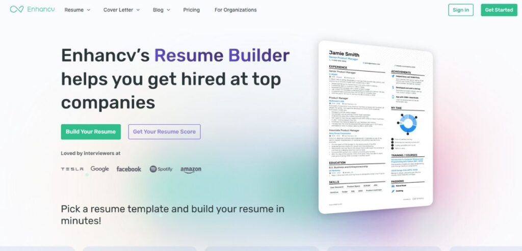 Enhancv - Best AI Resume Builders