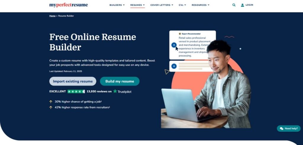 MyPerfectResume - Best AI Resume Builders