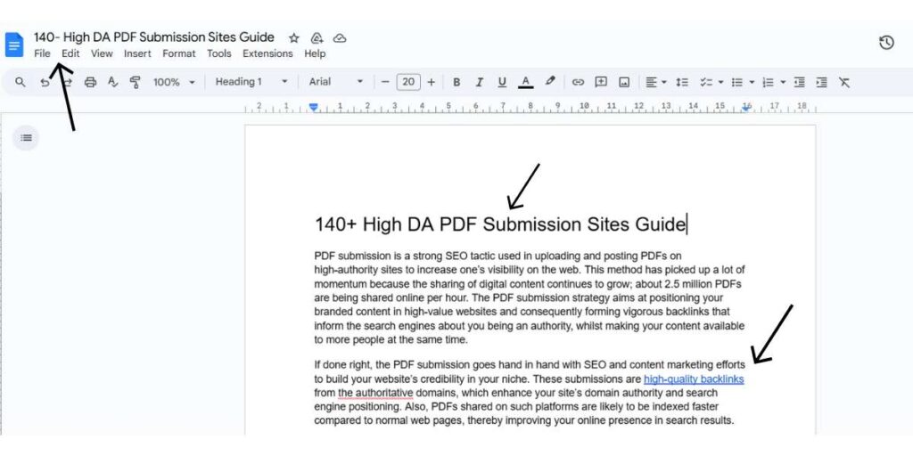 PDF Submission Sites