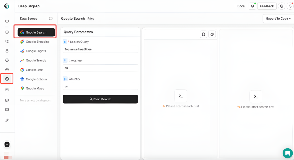 Step 2: Configure search parameters