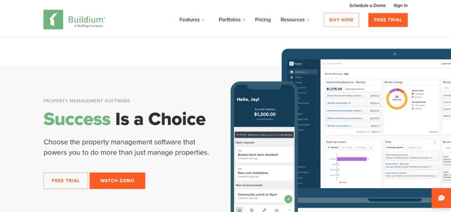 Property management CRM software - Buildium
