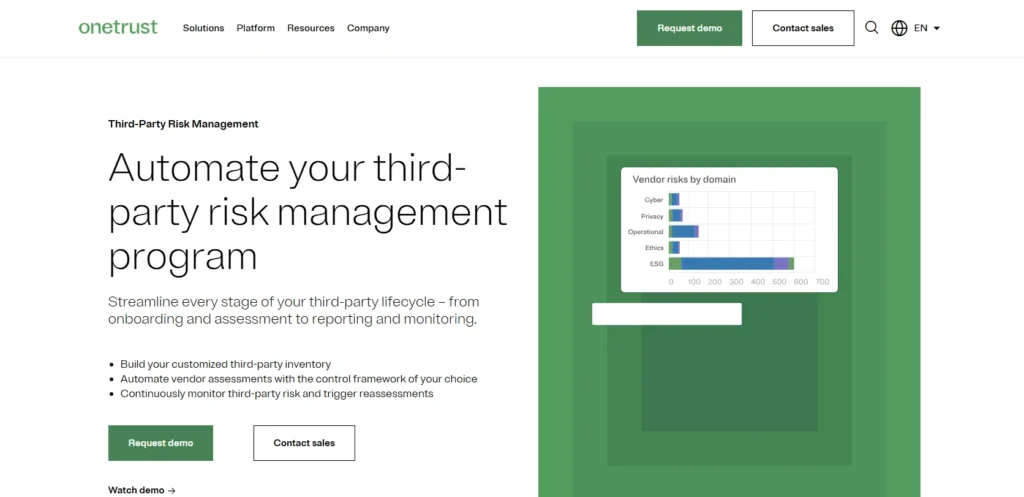 Third-Party Risk Management Tool - OneTrust