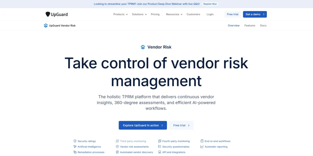 UpGuard-IT Vendor Risk Management Solutions