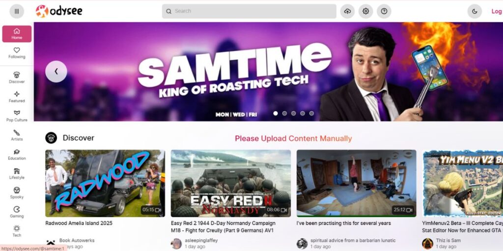YouTube Alternatives- Odysee