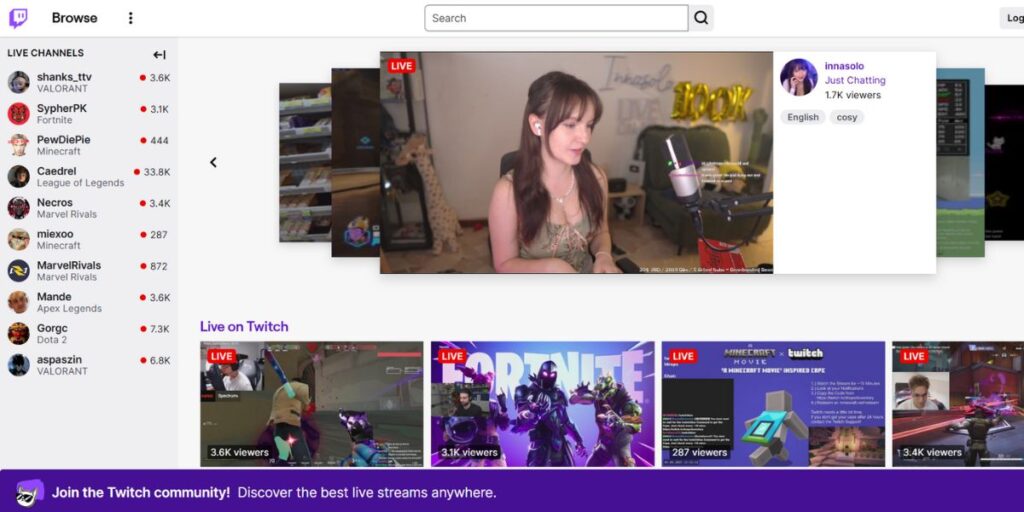 YouTube Alternatives- Twitch 