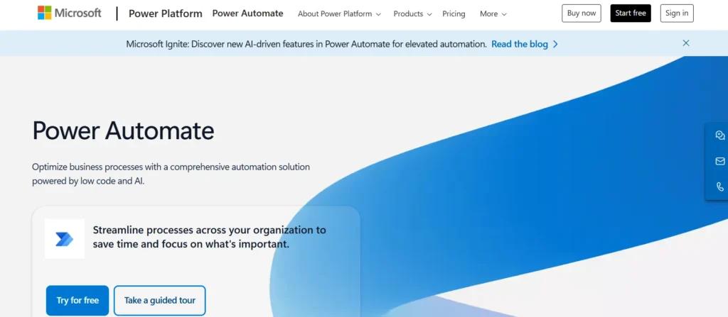 No-code Automation Platform - Microsoft Power Automate