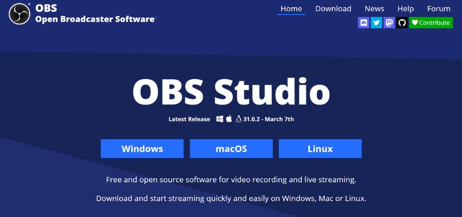 Screen Recording Software - OBS Studio
