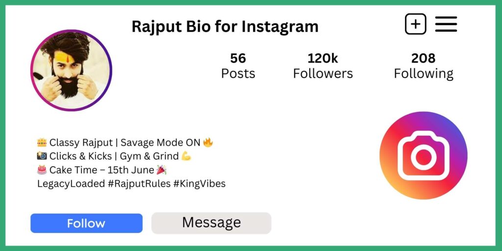Rajput Bio for Instagram