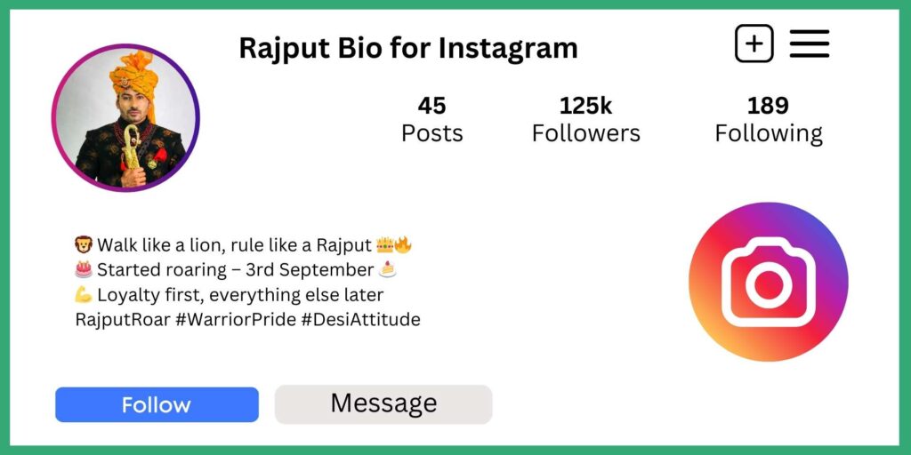 Rajput Bio for Instagram