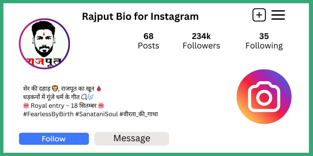Rajput Bio for Instagram
