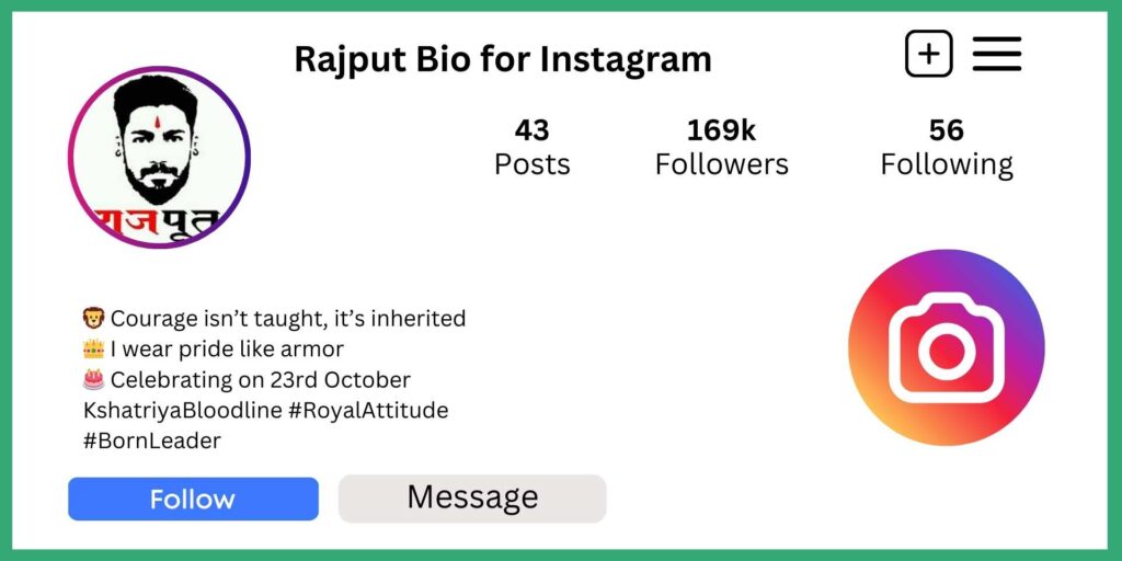 Rajput Bio for Instagram