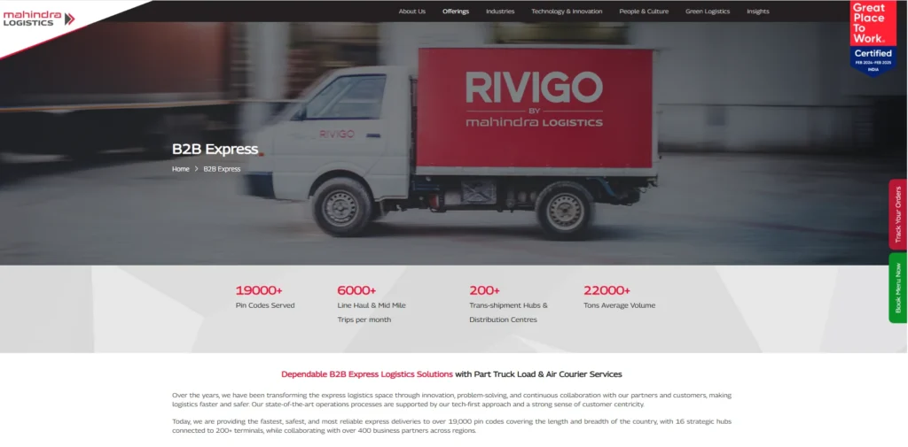 Rivigo-Logistic Companies in Kolkata