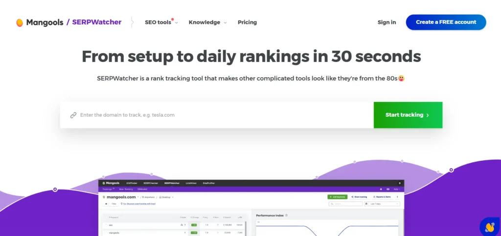 SERP Tracking Tool - Mangools (SERPWatcher)