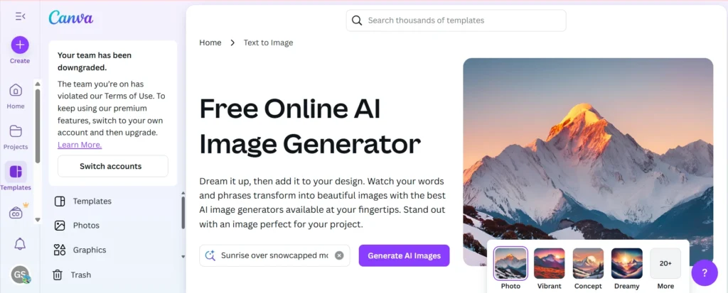 AI image generator – Canva AI Image Generator