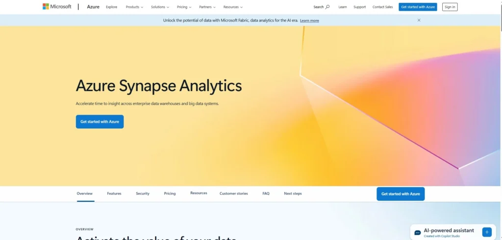 Data Warehouse Tool - Azure Synapse Analytics

