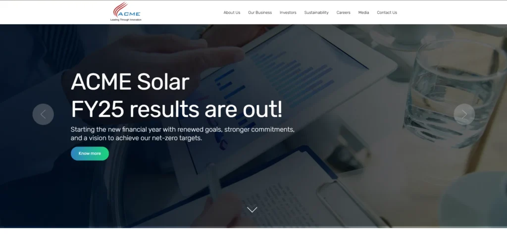 Solar Company in India - Acme Solar Holdings