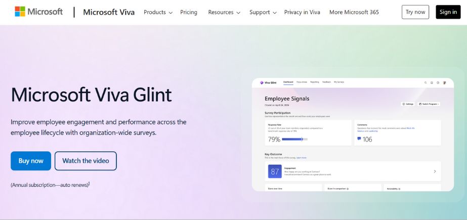 Employee Engagement Survey Software - Glint