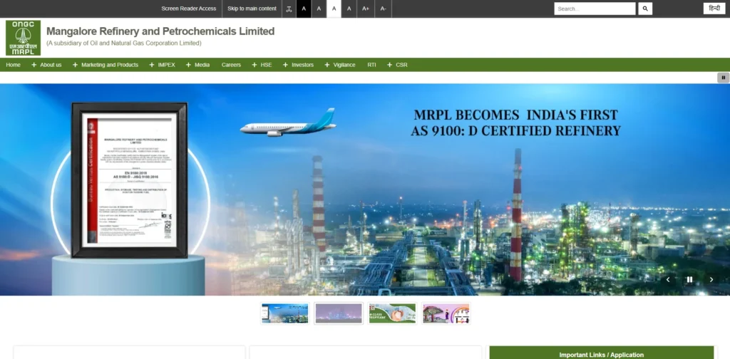 Oil Company in India - Mangalore Refinery and Petrochemicals Limited (MRPL)