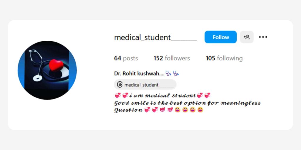 Medical Student Bio for Instagram