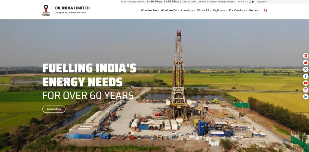 Oil Company in India - Oil India Limited (OIL)