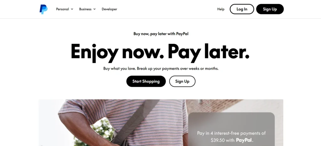Afterpay Alternative - PayPal Pay in 4