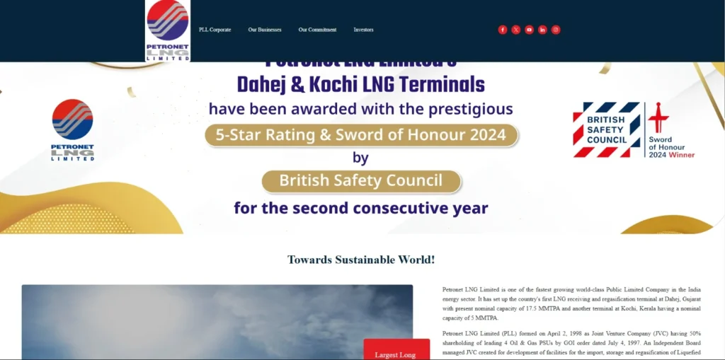 Oil Company in India - Petronet LNG Limited