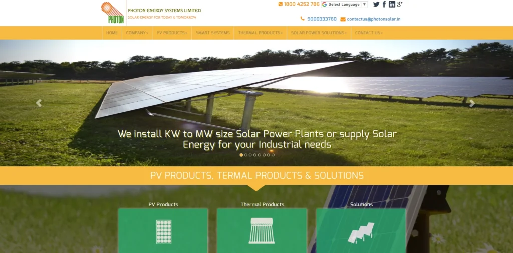 Solar Company in India - Photon Energy Systems