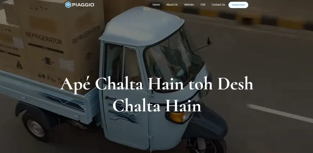 Electric Vehicle Company in India - Piaggio Vehicles (Ape Electric)